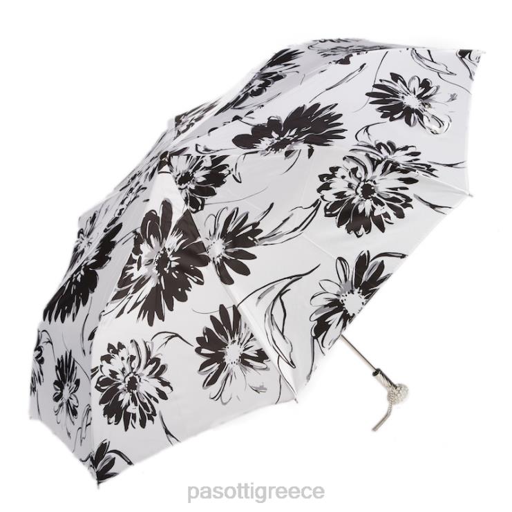 ομπρέλα | PASOTTI 257 56799-1 a29 - ασπρόμαυρη ανθισμένη ομπρέλα 2N6B8588 γυναίκες